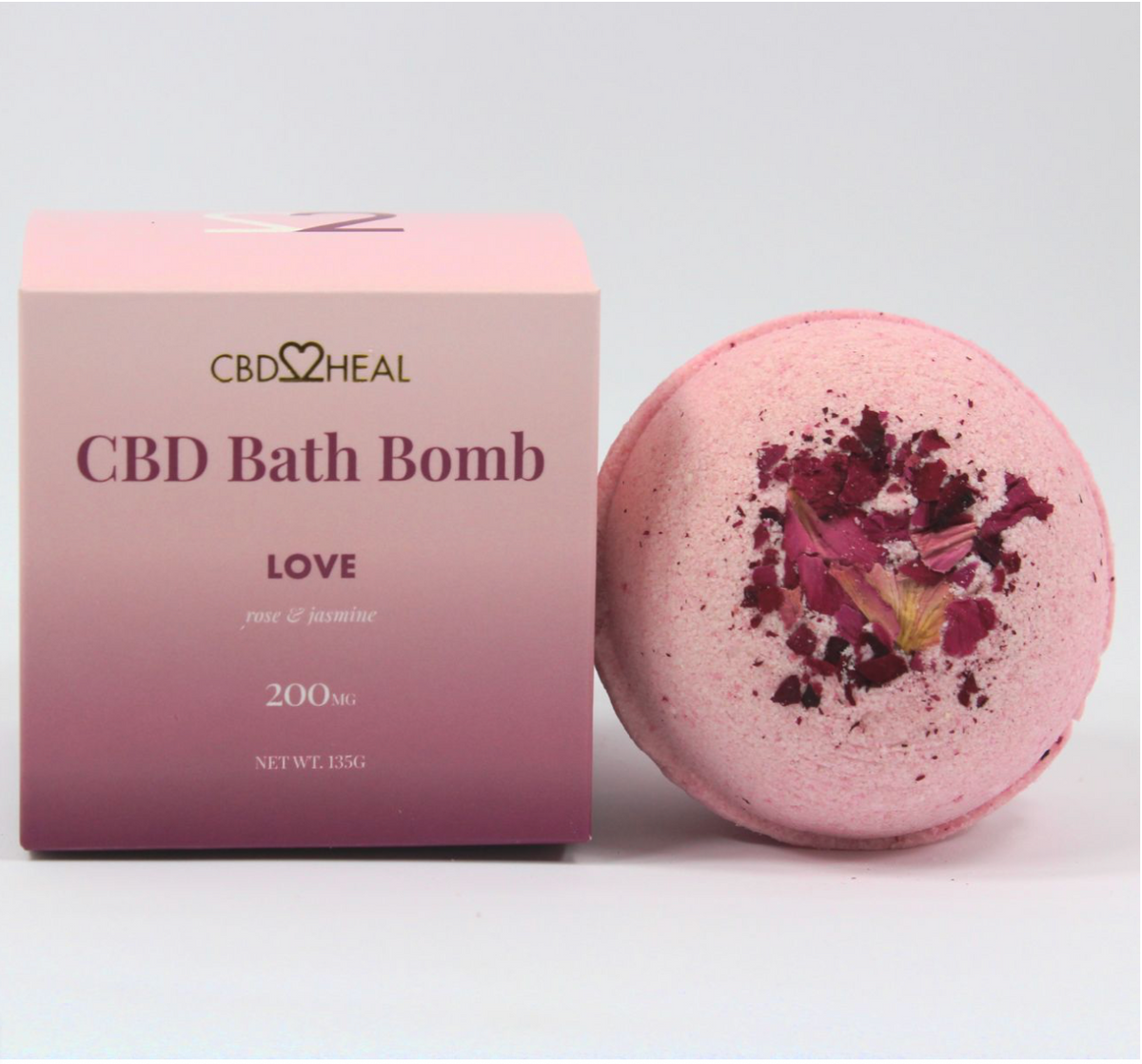 CBD Bath Bomb Love - 200mg - CBD2HEAL