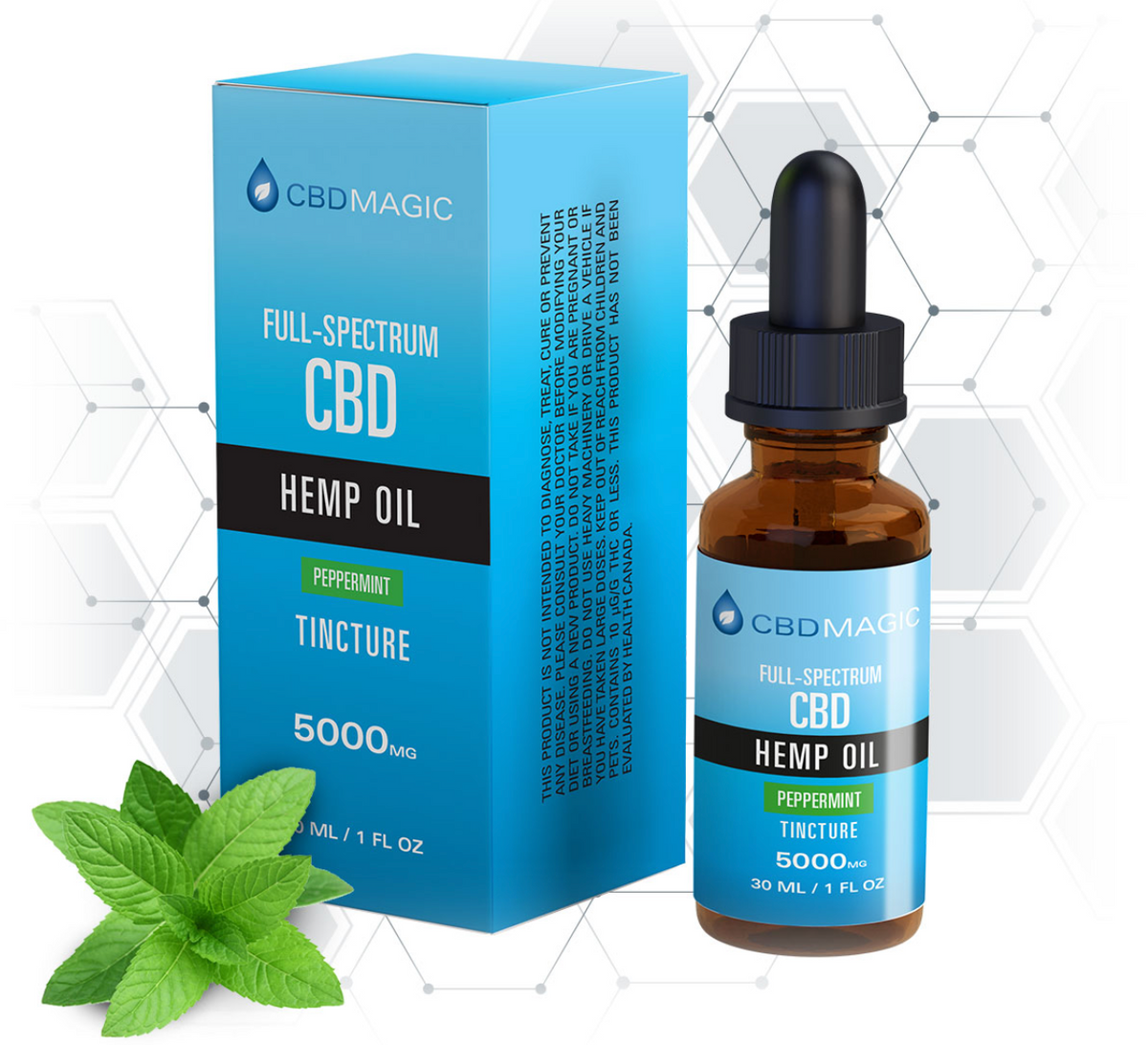 Full Spectrum CBD Oil Peppermint 5000mg - CBD Magic